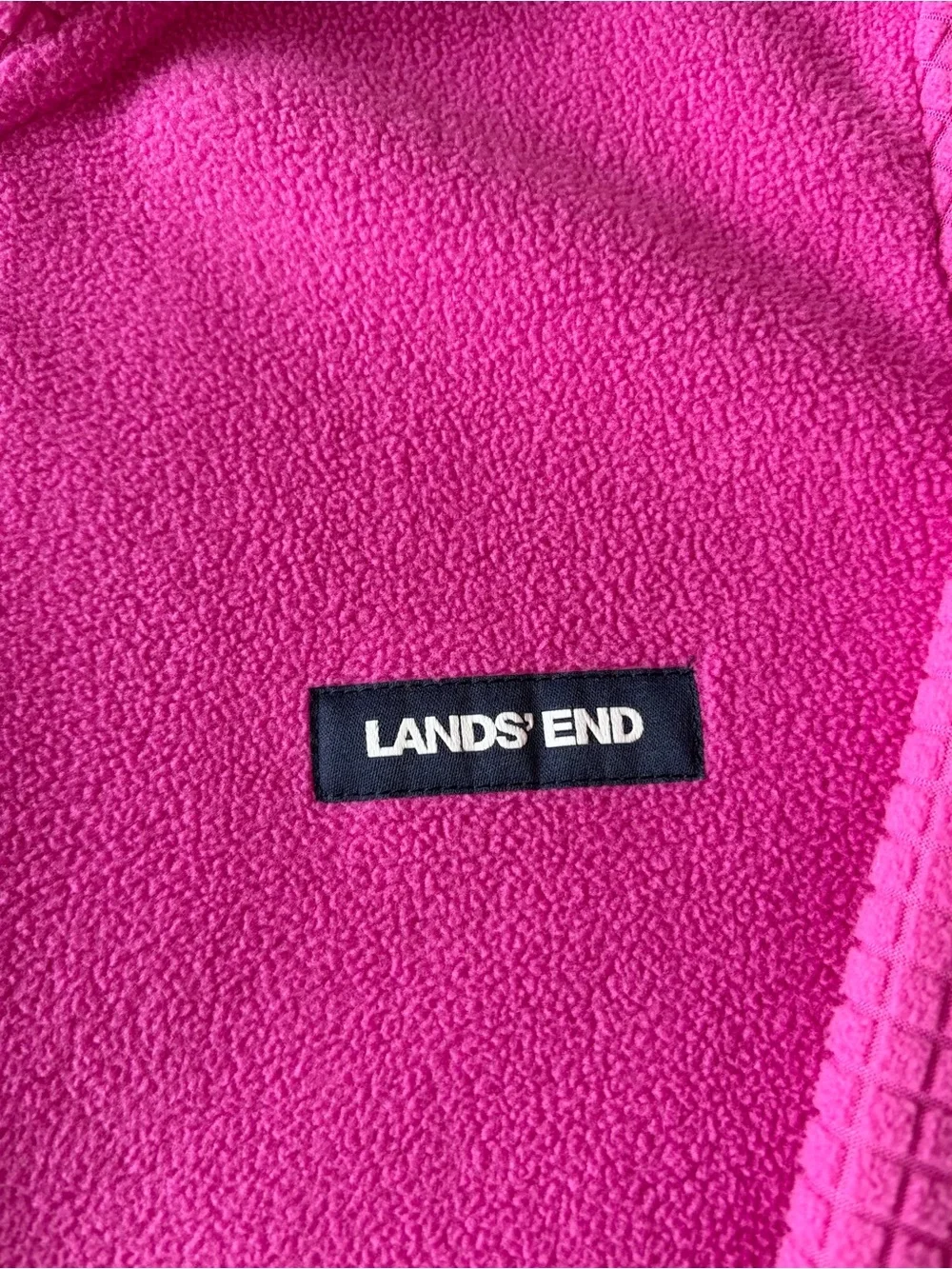 Lands' End Girls' Hot Pink Full-Zip Fleece Jacket